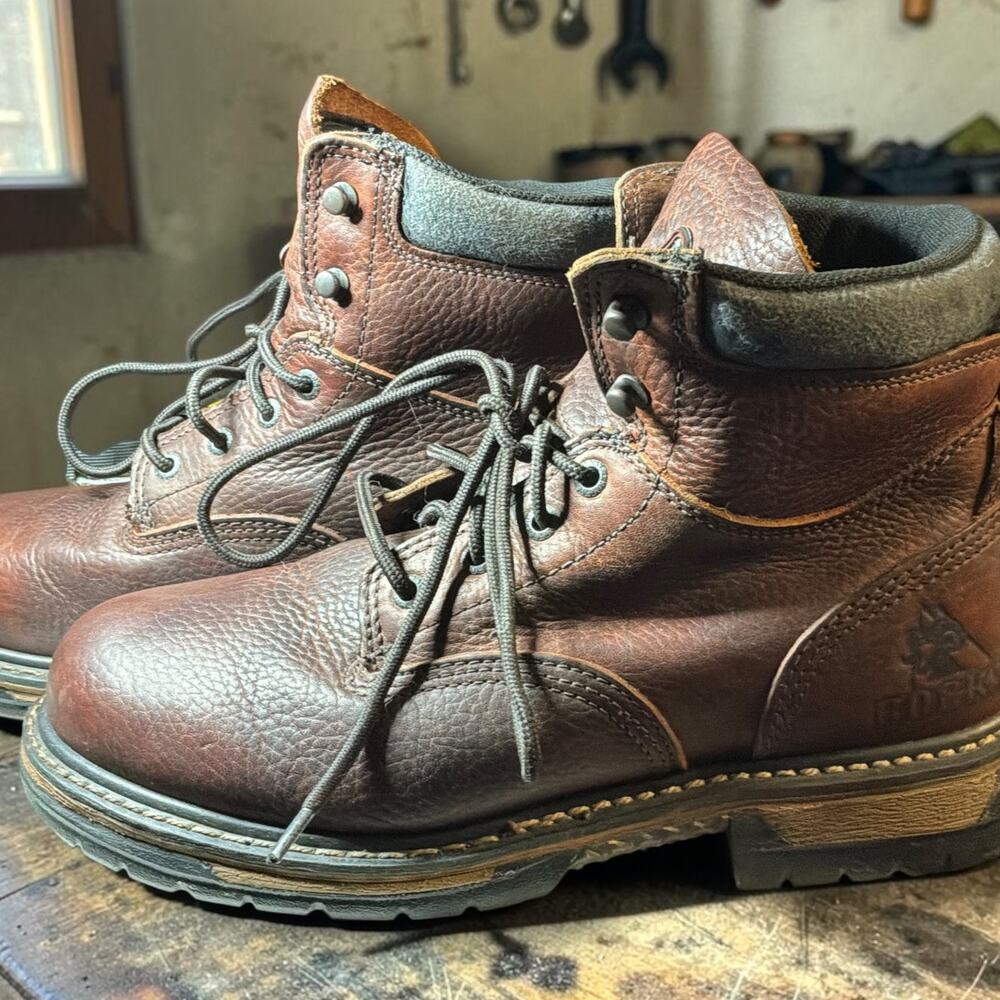 NWOT Men's Size 10M ROCKY IRONCLAD 6 Inch Brown Leather Waterproof Work Boots